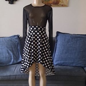 Polka-dot And Sheer Stretch Dress